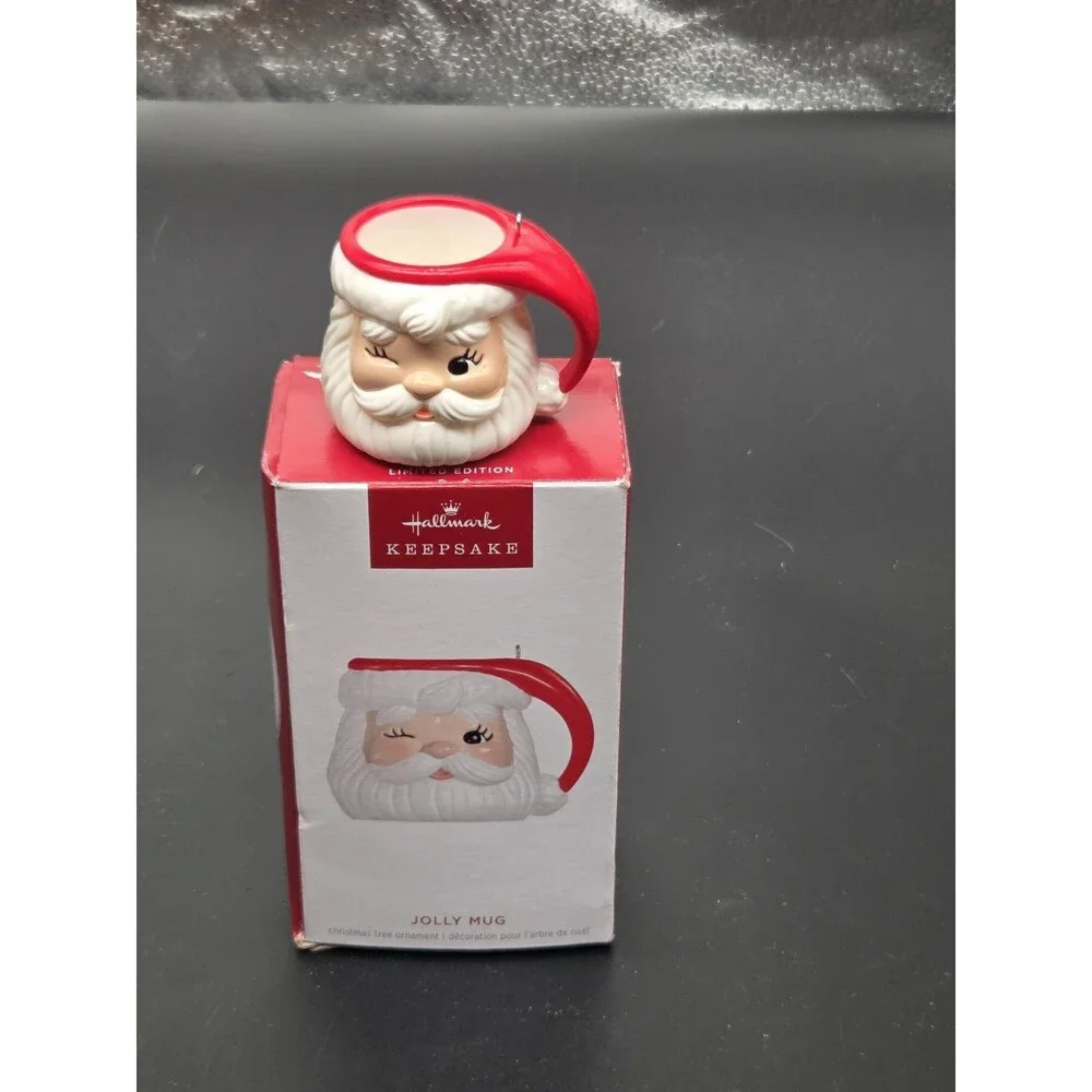 Hallmark Keepsake Ornament - Retro Winking Santa Jolly Mug - 2025
